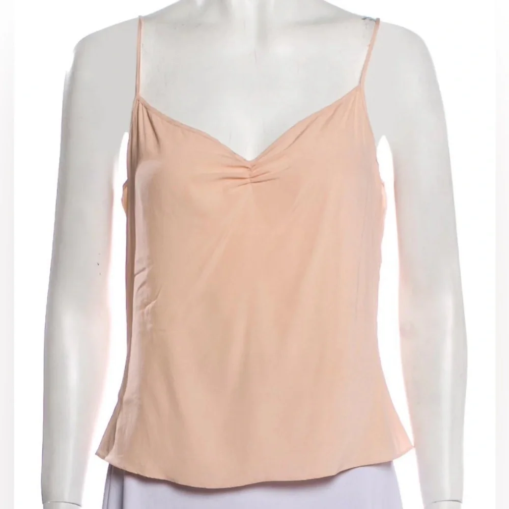 Diane von Furstenberg Silk V-Neck Tank Top * Pink - Picture 1 of 5